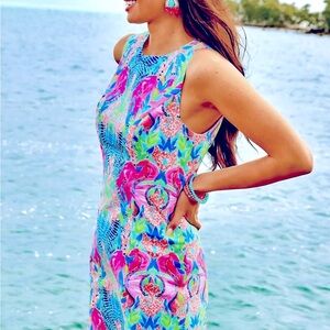 Amazing Print! Lilly Pulitzer Mila Shift Dress Multi Reflections 2, can fit a 4!